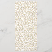Blauw en goud vintage botanische bruiloft menu (Achterkant)