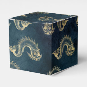 Blauw en goud vintage nautisch bedankdoosjes