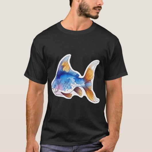 Blauw en Goud Vis T-shirt (Voorkant)