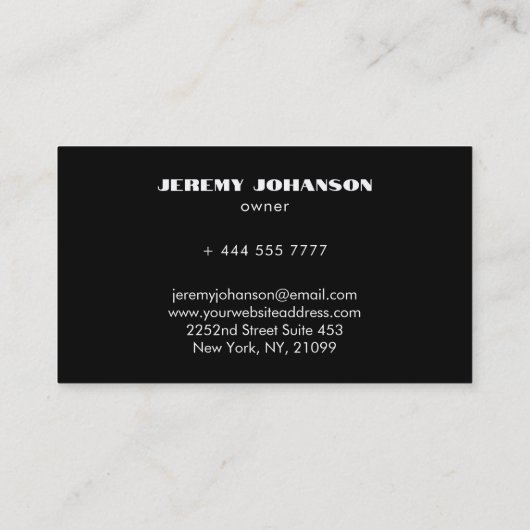 Blauw en goud visitekaartje (Achterkant)