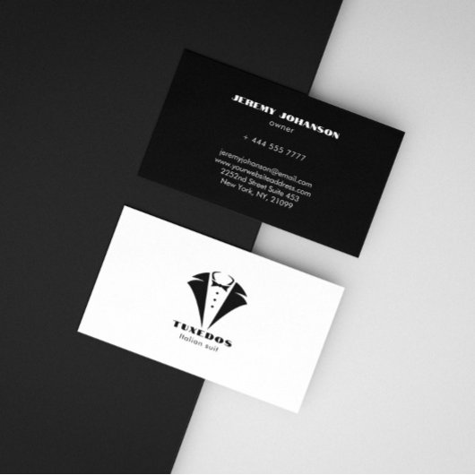 Blauw en goud visitekaartje