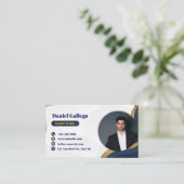 Blauw en goud visitekaartje (Staand voorkant)