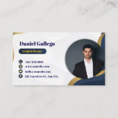 Blauw en goud visitekaartje (Voorkant)