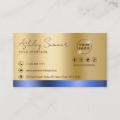 Blauw en goud visitekaartje (Achterkant)