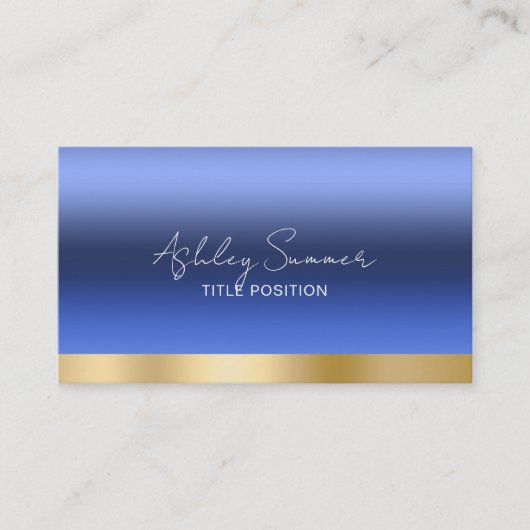 Blauw en goud visitekaartje (Voorkant)