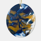 Blauw en goud vloeibaar marmer kunst keramisch ornament (Links)