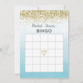 Blauw en Goud Vrijgezellenfeest Bingo Kaart (Voorkant)