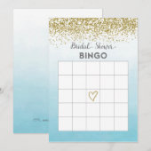 Blauw en Goud Vrijgezellenfeest Bingo Kaart (Voorkant / Achterkant)