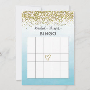 Blauw en Goud Vrijgezellenfeest Bingo Kaart