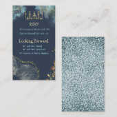 Blauw en goud Walima RSVP Informatiekaartje (Voorkant / Achterkant)