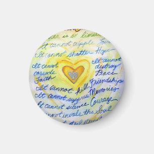 Blauw en Goud Wat Kanker Niet Kan Doen Hartmagneet Magneet