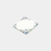 Blauw en goud waterverf bloem kader post-it® notes (Schuin)