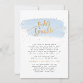 Blauw en Goud Waterverf Jongen Baby Sprinkle Kaart (Voorkant)