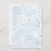 Blauw en Goud Waterverf Jongen Baby Sprinkle Kaart (Achterkant)