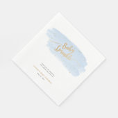 Blauw en Goud Waterverf Jongen Baby Sprinkle Servet (Hoek)