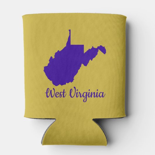 Blauw en Goud West Virginia Blikjeskoeler (Achterkant)