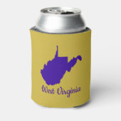 Blauw en Goud West Virginia Blikjeskoeler (Blikje Achterkant)