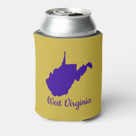 Blauw en Goud West Virginia Blikjeskoeler (Blikje Achterkant)