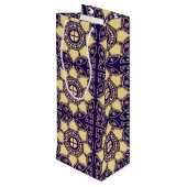 Blauw en goud wijn cadeautas (Achterkant Gekanteld)