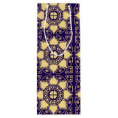 Blauw en goud wijn cadeautas (Achterkant)