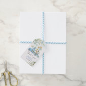 Blauw en Goud Wild One Safari Verjaardagsrit Thru Cadeaulabel (Met Touw)