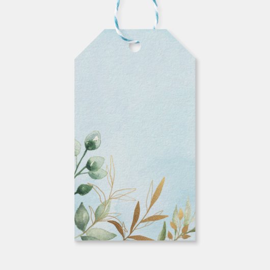 Blauw en Goud Wild One Safari Verjaardagsrit Thru Cadeaulabel (Achterkant)