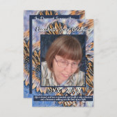 Blauw en Goud Zonnebloem Kunst | Foto | Offertes (Voorkant / Achterkant)