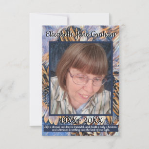 Blauw en Goud Zonnebloem Kunst met Foto en Citaat Bedankkaart