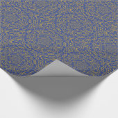 Blauw en goudabstract ontwerp cadeaupapier (Hoek)