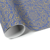 Blauw en goudabstract ontwerp cadeaupapier (Rol Hoek)