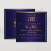 Blauw- en goudAfstuderen Kaart (Voorkant / Achterkant)