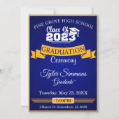 Blauw- en goudAfstuderen Kaart (Voorkant)