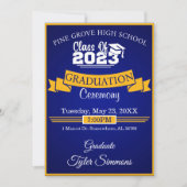 Blauw- en goudAfstuderen Kaart (Voorkant)