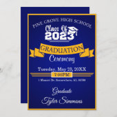 Blauw- en goudAfstuderen Kaart (Voorkant / Achterkant)