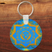 blauw - en goudbetonontwerp sleutelhanger (Voorkant)