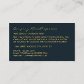  blauw- en goudblauw-bladereffect visitekaartje (Achterkant)