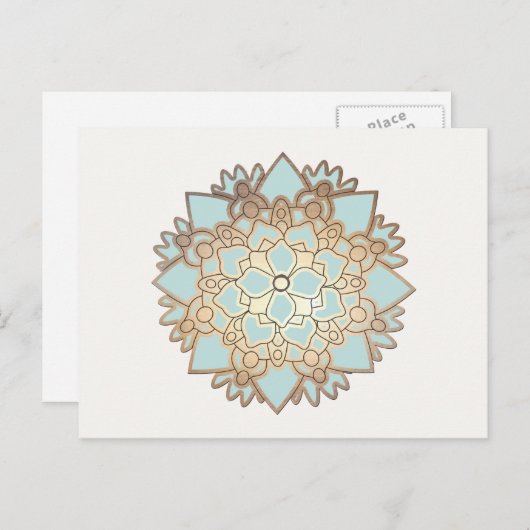 Blauw en goudblauw Briefkaart (Voorkant / Achterkant)