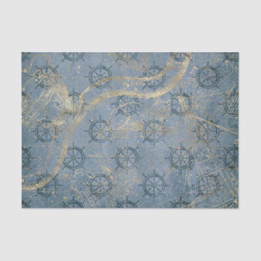 blauw en goudblauw tissuepapier (Voorkant)