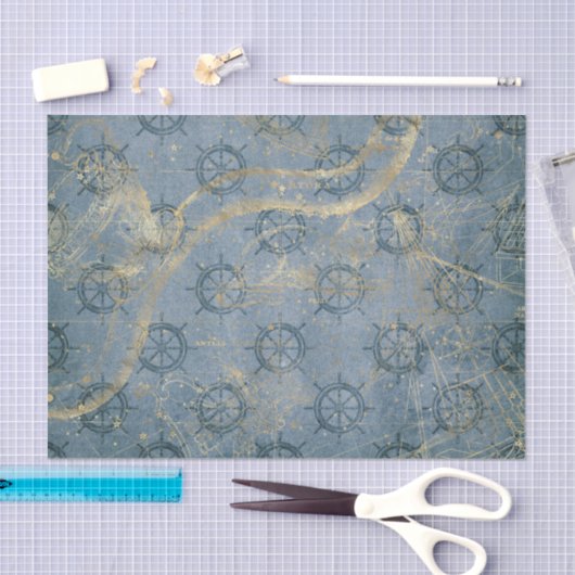 blauw en goudblauw tissuepapier (Craft)