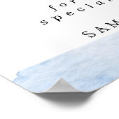 Blauw en goudbloem Welkom bij ons trouwbord Poster (Hoek)