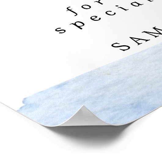 Blauw en goudbloem Welkom bij ons trouwbord Poster (Hoek)