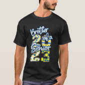 Blauw en goudbroeder van een senior 2023 school Af T-shirt (Voorkant)