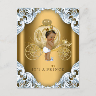 Blauw en goudbruin Baby shower van de Etnische Pri Kaart