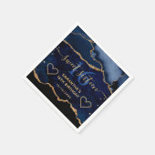 Blauw en goudbruin Glitter Agate Marble Sweet 16 Servet (Hoek)