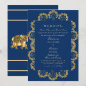 Blauw en goudbruin Indische stijl Kaart (Voorkant / Achterkant)