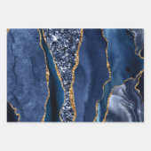 Blauw en goudbruin inpakpapier vel (Voorkant 2)