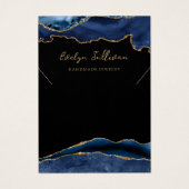Blauw en gouden agaat ketting display kaart (Voorkant)