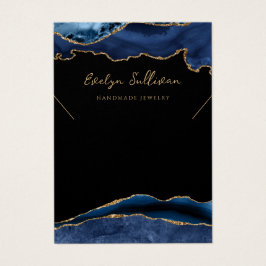 Blauw en gouden agaat ketting display kaart