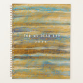 Blauw en gouden aquarel planner (Voorkant)