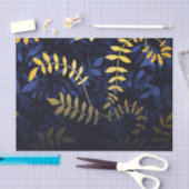 Blauw en gouden bladeren tissuepapier (Craft)